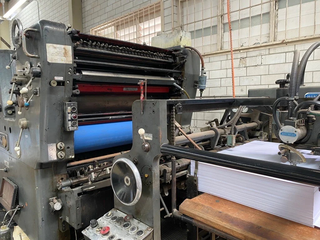 Offset printing press on the Clark & Mackay production floor at Acacia Ridge, Brisbane